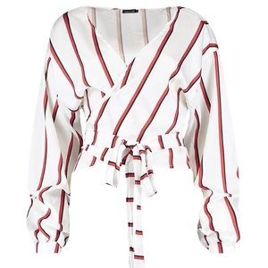 NWT Boohoo Wrap Blouse